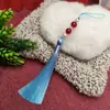 Yixiangfei 10cm borla con borlas y cuentas marcapáginas ropa infantil sombrero colgante manualidades cheongsam adornos para hombros de nube