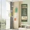 Perchero de Piso a Techo Acero Inoxidable 304 para el Hogar de Pie Barra Telescópica Sin Taladro Perchero para Colgar Ropa en Balcón Ventana