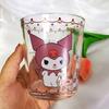 Copo infantil fofo com melodia de coração de menina kulomi Jade GUI canudo de vidro copo para crianças leite café copo para casal