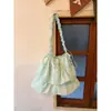 Bolsa Nova de Verão com Babados Plissados de Um Ombro Feminina de Grande Capacidade para o Dia a Dia Bolsa Transversal Bolsa Tote Casual de Nicho para o Dia a Dia