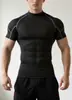 Body de Fitness para Hombre de Cuello Alto y Manga Corta Secado Rápido Transpirable Ropa de Entrenamiento Deportivo Esculpir Músculos Control de Abdomen Adelgazante