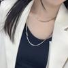 Chapado al Vacío 18K Cadena Dorada de Hueso de Serpiente de Capas Múltiples para Mujer Temperamento Doble Capa Cadena para Suéter Empaque Individual Collar Punk