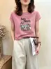 Camiseta de Algodão Canelado Guangzhou Treze Fábricas 220g para Mulheres, Direto da Fábrica, Top de Manga Curta Slim Fit, Exclusivo de Verão para Atacado