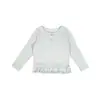 Bola de Arroz Pegajoso Roupa Infantil Outono Novo Estilo Crianças Estilosa Versátil Tencel Menina Bebê Amigo da Pele Linho Manga Longa Camiseta Base