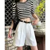 Shorts Casuais Estilo Old Money para Mulheres, Versão Fina de Verão, Caimento Solto, Linha A Fresca e Emagrecedora, Perna Larga Preguiçosa, Shorts de Cinco Pontos