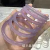 Pulseira de calcedônia gelo, pulseira de calcedônia roxa lavanda, pulseira feminina de calcedônia ágata totalmente violeta, transmissão ao vivo
