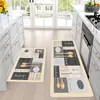 Alfombrilla Antideslizante para Suelo de Cocina al por Mayor Alfombra de Cocina de Franela Absorbente de Agua a Prueba de Aceite Fácil de Limpiar Felpudo de Cocina