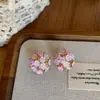 Flores Florecientes~Retro Francés Único Pintura al Óleo Pendientes de Flor Pendientes para Mujer Diseño de Nicho Gama Alta