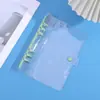 Cubierta Creativa Transparente de PVC para Cuaderno de Hojas Sueltas con Clip Metálico de Seis Agujeros, Cuaderno de Estudiante, Planificador, Clips de Colores