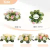 6 Nuevos Productos Transfronterizos: Corona de Portavelas de Flores de Rosa Artificial, Decoración de Primavera, Arreglo de Mesa de Boda, Portavelas Artificial