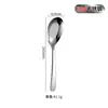 Colher de Aço Inoxidável 304 Espessada Fundo Plano Quadrada Criativa 410 Colher Doméstica Estilo Chinês Colher de Sobremesa Colher de Sopa para Estudante
