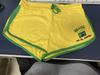Top Estético Retrô Europeu e Americano Amarelo Camiseta de Verão Padrão de Letras Bordadas Manga Curta Barriga de Bebê Sexy Rua