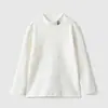 Categoría Camiseta Básica Peinada de Algodón con Felpa Inferior para Niños Niñas Cuello Semi Alto Mangas Largas Cálidas Tallas Mediana y Grande Ropa de Otoño e Invierno para Niños