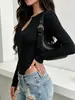 Otoño 2026 Ropa Nueva Europea y Americana Transfronteriza para Mujer Body Sexy Metálico Ajustado con Aberturas para Chicas Atrevidas, Dropshipping Disponible
