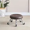 Banqueta Baixa para Uso Doméstico com Rodas para Beleza, Banqueta Baixa para Manicure e Pedicure, Banqueta Giratória para Limpeza com Rodas, Bancada Pequena para Crianças, Banqueta de Aprendizagem para Crianças Pequenas