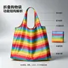 Bolsa de Compras en Stock, Tote Grande de Tela Floral, Bolsa Ecológica de Poliéster, Bolsa Plegable, Bolso de Hombro con Correa Ancha, Gran Capacidad