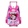 Mochila Escolar con Ruedas Modelo Nuevo Transfronteriza para Niños de 12 Pulgadas, Mochila de Estudiante de Primaria Rígida, Mochila Escolar de Jardín de Infancia con Dibujo de Kuromi