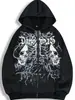 Chaqueta Casual con Capucha para Hombre Estampado de Calaveras Estilo Cremallera Tela de Poliéster Lavable a Máquina para Otoño