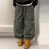 Pantalones de trabajo para niños, nuevo estilo primavera/otoño 2026, pantalones casuales holgados para niños, deportivos y modernos para niños mayores, colección de otoño