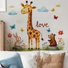 Pegatinas Decorativas de Papel Tapiz de Jirafa Conejo Oso de Dibujos Animados Transfronterizas para Dormitorio Sala de Estar Habitación Infantil Autoadhesivas PVC