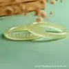 Pulseira de Jade Afegão Natural Atacado, Pulseira Azul e Branca, Pulseira de Barra Redonda, Pulseira de Jade Água Clara Presente