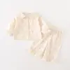 Conjunto de Duas Peças Calça de Malha Floral Estilosa Outono Classe A para Crianças Conjunto Estilo Coco para Meninas Marca de Moda Outono para Bebês