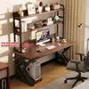 Mesa de computador para casa com painel perfurado, mesa gamer, design simples, adequada para quartos, mesa de estudo para estudantes e mesa de escrita integrada com estante