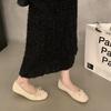 Flats Franceses Flats de Boca Baja para Mujer 2024 Nuevos Zapatos Rojos Pequeños de Gamuza Retro Estilo Hada Zapatos Tipo Bailarina