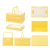 Cesta de Compras Plegable Grande con Tapa para Venta al por Mayor, Cesta de Frutas de Plástico, Cesta Portátil de Almacenamiento para Picnic, Cesta Hueca