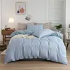 Conjunto de Flanela Escovada Muji Estilo Japonês de Quatro Peças, Conjunto de Roupa de Cama para Casa com Xadrez Pequeno Retrô, Amigo da Pele, Universal para Todas as Estações