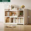 Estante de Chão Estante Retrátil de Livros Armário de Armazenamento de Madeira Maciça Armário Baixo Simples para Casa Suporte de Armazenamento para Mesa de Estudante