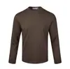 "Camiseta Essencial Modal" é uma camiseta básica de cor sólida, amigável à pele, macia e confortável, com caimento solto e estilo casual de manga longa, para homens e mulheres.