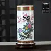 Juego de Tres Adornos Cerámicos de Jingdezhen para Entrada de Sala, Florero, Plato de Exhibición para Oficina, Fabricante Estilo Chino