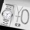 Venta al por mayor de relojes para hombre transfronterizos, Reloj de cuarzo no mecánico de banda de acero con números romanos simples, Transmisión en vivo del fabricante, Dropshipping de una pieza