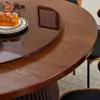 Mesa de comedor redonda de madera maciza estilo vintage para hoteles, mesa de comedor para el hogar, salón de banquetes de villa, restaurante de barbacoa, mesa para sala privada