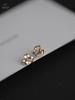 Pendientes Xinzhemei S925 chapados en oro de 14 quilates para mujer, elegantes pendientes de lazo de oro liso estilo Chanel.