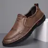 2025 Nuevos Zapatos de Cuero Casuales de Negocios Transpirables Suela Suave Slip-On Zapatos de Cuero Británicos para Hombre de Caña Baja Casuales para Hombre Zapatos de Cuero