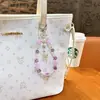 Estilo luxo leve borla borboleta com contas corrente para celular chaveiro moda pingente de bolsa requintado acessórios para capa de celular atacado