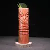Vaso de Cerámica Estilo Hawaiano para Cóctel, Vaso Tiki Personalizado para Jugo y Bebidas Largas, Vaso de Cóctel Atmosférico, Vaso Alto Recto