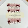 Unhas Vestíveis Artesanais Puras Daiyueda Outono Inverno Ano Novo Gatinho Pintado à Mão Estampa de Leopardo Gato Kt Olho de Gato Patch de Manicure