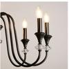 Candelabro de Velas Vintage Francés Negro Estilo Americano Lujo Ligero Estilo Oceánico del Sur Medio Lámpara de Sala de Estar Iluminación de Ambiente Romántico