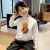 Camada Base Térmica Escovada Versátil para Meninos Outono/Inverno 2026 Novo Estilo Gola Semi-Alta Casual Infantil Tendência