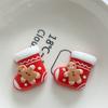 Tarjeta para el pelo de Papá Noel brillante, muñeco de nieve y alce, hecha a mano, para niños, con forma de taza de agua, broche de resina, accesorios al por mayor