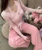 Tallas actualizadas disponibles: Nuevo cárdigan de punto chic coreano con cuello en V y cuello halter, con top de dos piezas falso ajustado