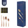 Cross-border High-grade Star Diamond Aço Inoxidável Conjunto de 24 peças Hotel Household Knife, Garfo e Colher Steak Knife Western Tableware Set