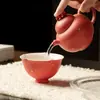 Taza Maestra de Cerámica con Aspersión Dorada de Gama Alta con Borde Floral Hecho a Mano, Taza de Té Alta, Juego de Té Kung Fu, Retro y Sencillo