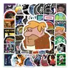 50 Adesivos Decorativos Divertidos Impermeáveis para Mala, Patinete, Carro com Desenhos Animados e Grafite