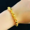 Pulsera de imitación de oro de 24k pulsera vacía exquisita para hombre y mujer gruesa 5D Trébol para novia suministro Taobao al por mayor