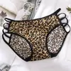 Directo de fábrica serie leopardo seda de hielo encaje sexy suave y cómodo tiro bajo entrepierna de algodón ropa interior mujer