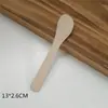 Colher de mel de madeira com lâmina, colher de máscara, colher de máscara, batedor de manteiga, espátula pequena, colher pequena, raspador, LOGO a laser
